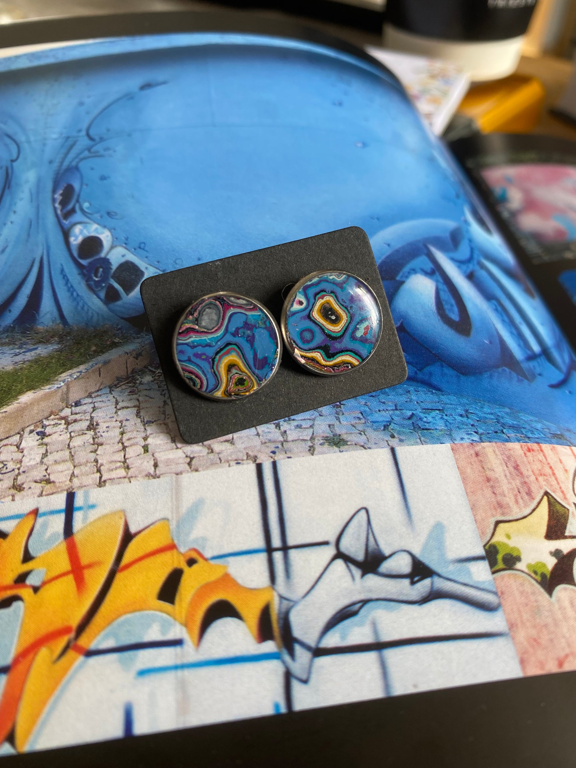 Re-Fitti recycled graffiti - Ear Studs