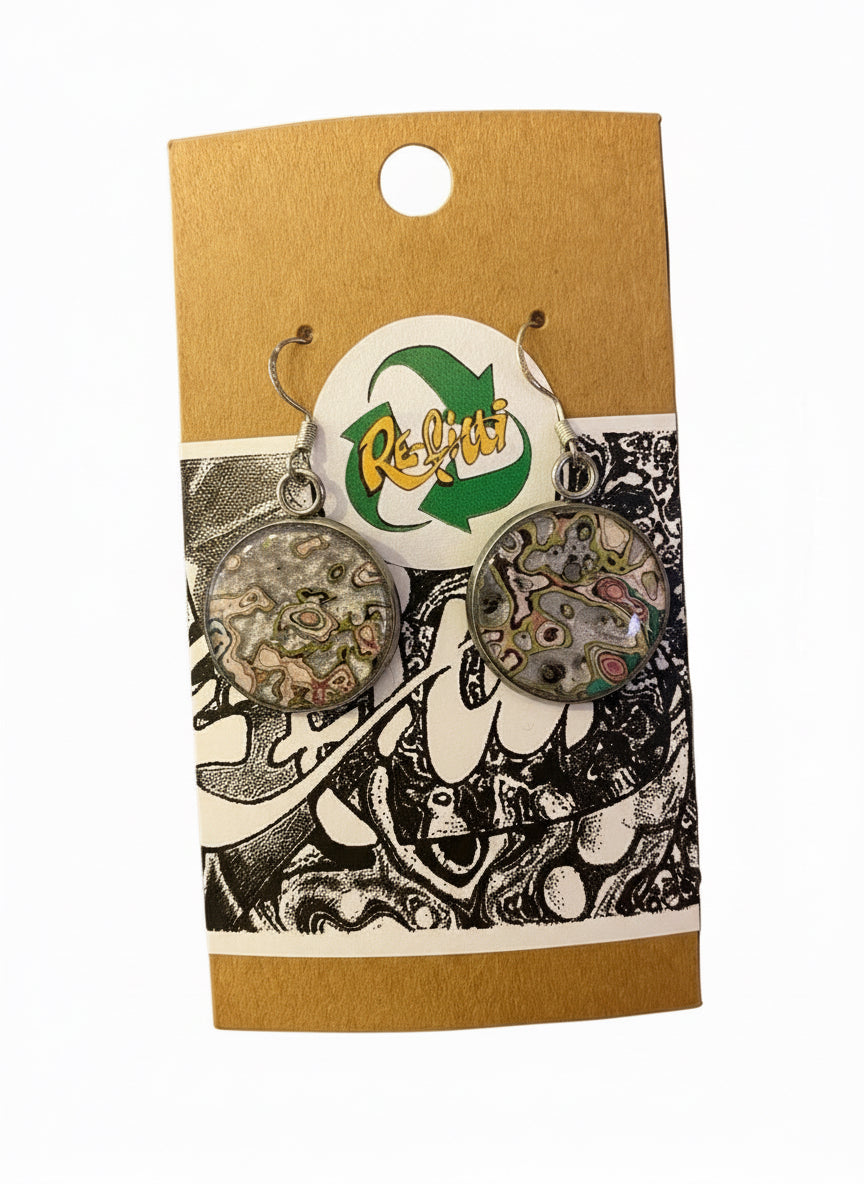 Re-Fitti recycled graffiti - Drop Ear Rings