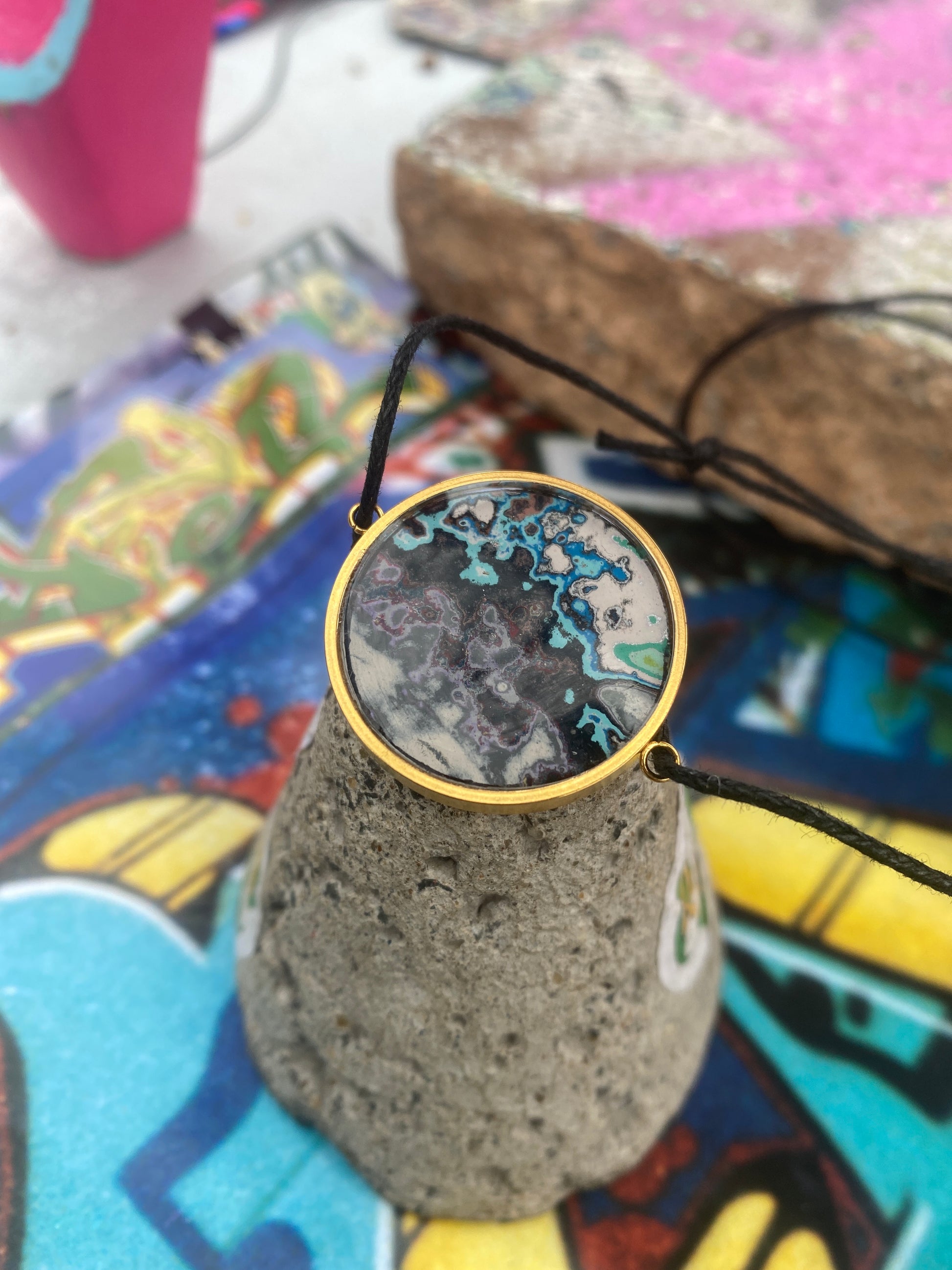 Recycled Graffiti necklace