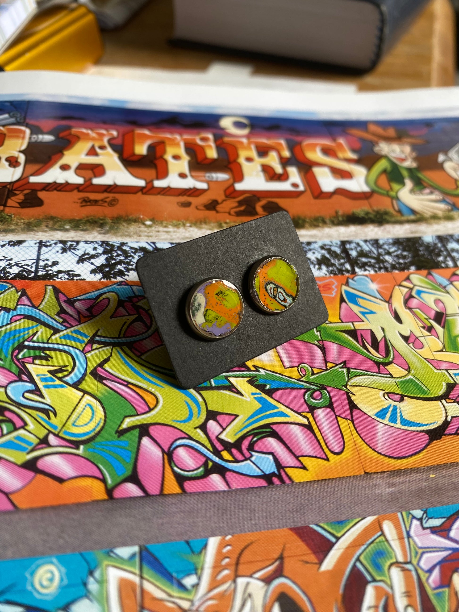 Re-Fitti recycled graffiti - Ear Studs