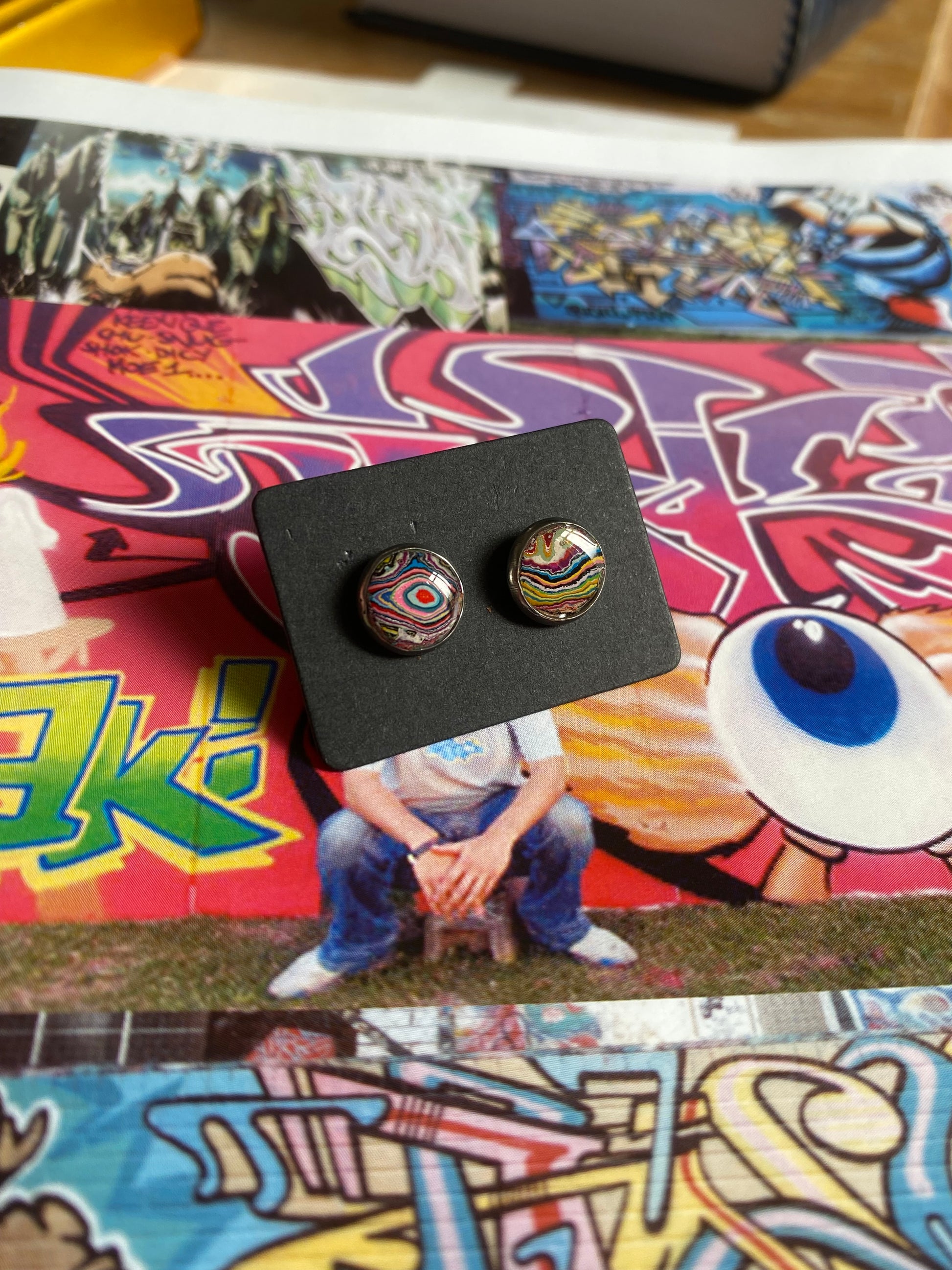 Re-Fitti recycled graffiti - Ear Studs