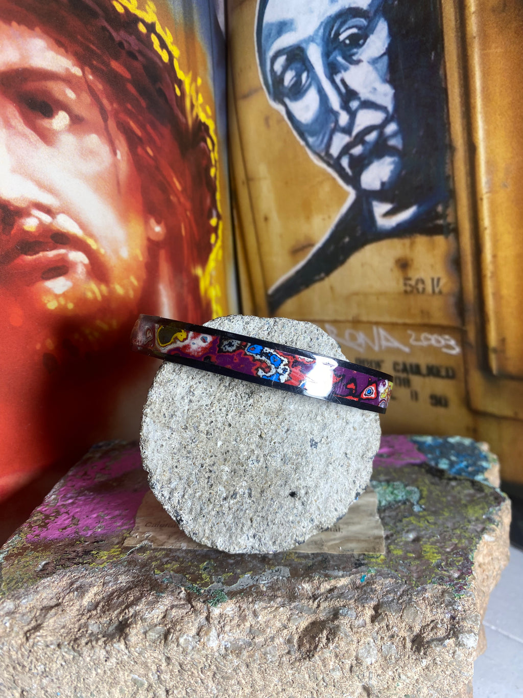 Recycled Graffiti bangle